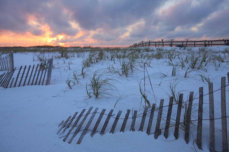 Beach Photograph - White sand beaches at sunset in Pensacola by Jetson Nguyen