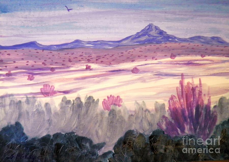 White Sand Purple Hills Painting by Suzanne McKay
