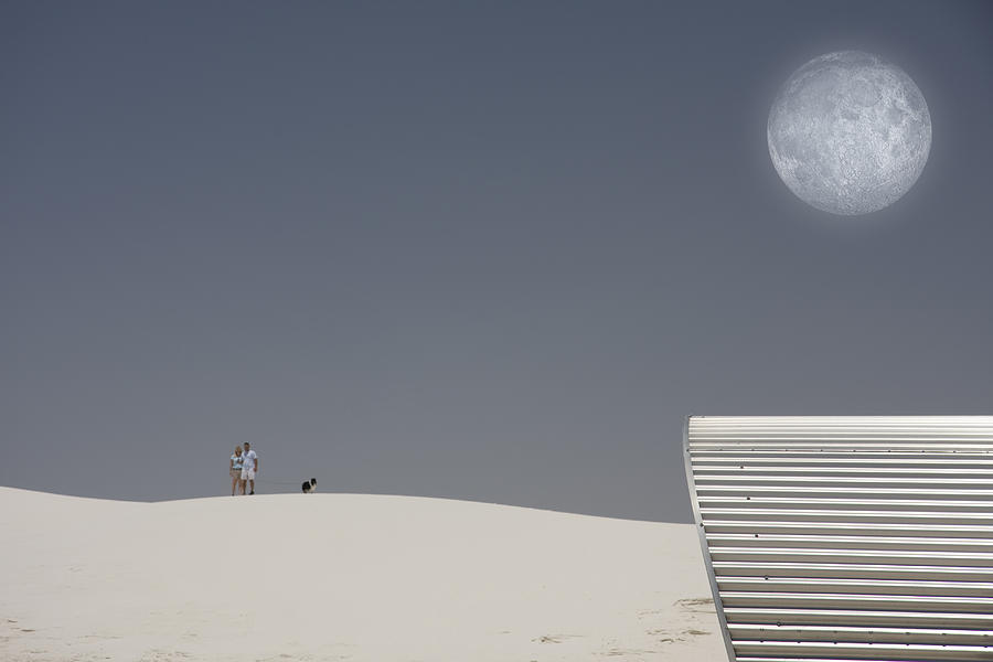 Nature Digital Art - White Sands Moonrise by Bruce Rolff