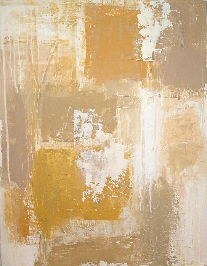Abstract Painting - White Sands by Ora Birenbaum
