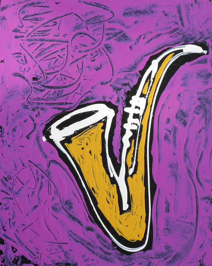 White sax On Purple Painting by Rhodes Rumsey - Fine Art America