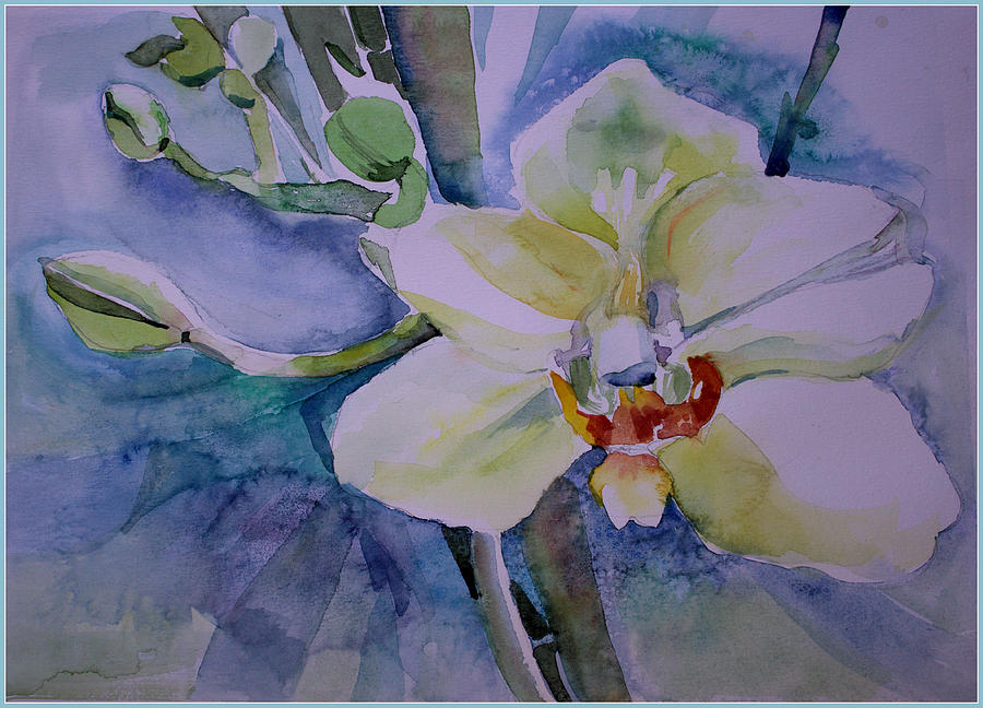 White Shades of Orchid Painting by Mindy Newman