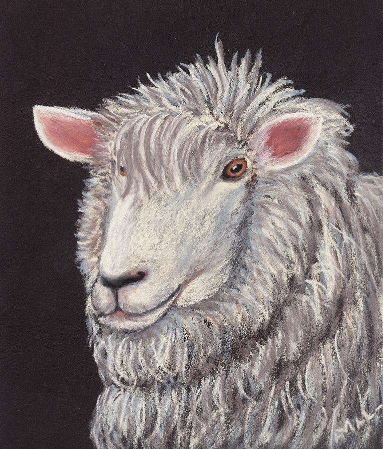 White Sheep Painting by Anastasiya Malakhova