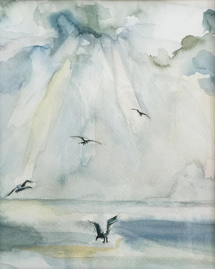 White Shore Painting by Ksenia VanderHoff