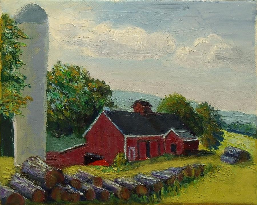 White Silo Winery CT Painting by Nicolas Bouteneff