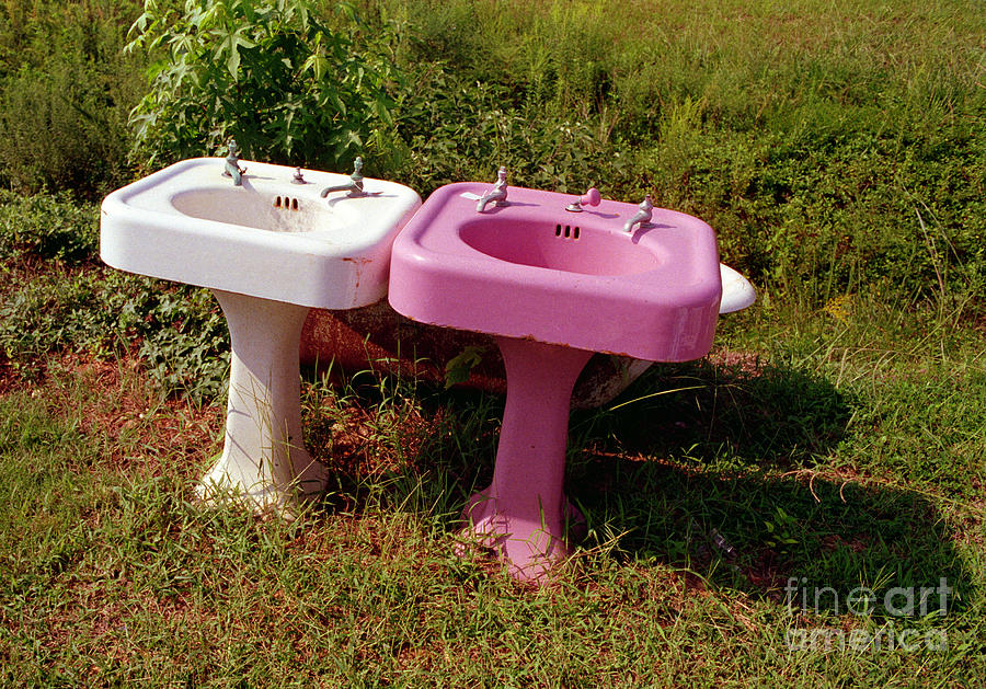 White Sink  Pink Sink Photograph by Tom Brickhouse