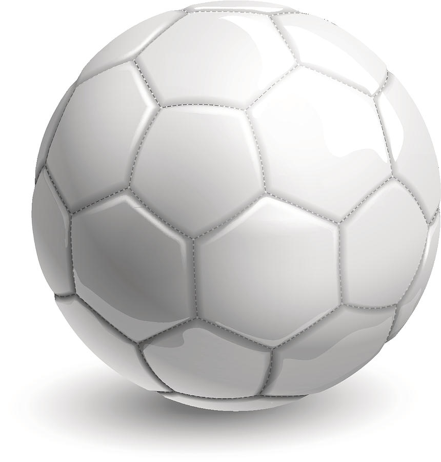 White soccer ball Drawing by A-r-t-i-s-t