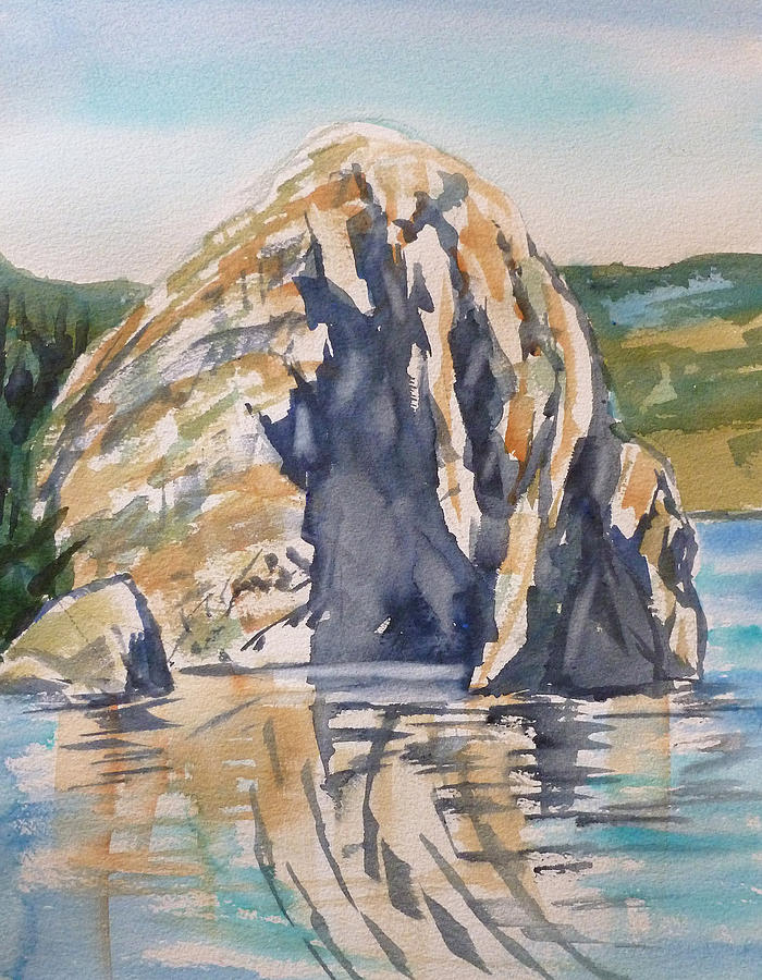 White Stone Painting by Lynne Haines