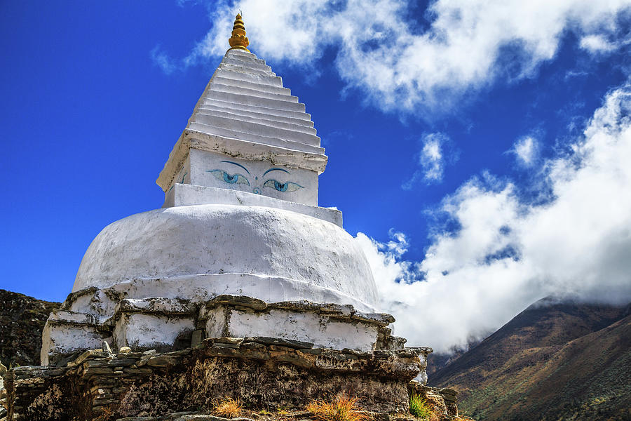 White Stupa, Pangboche, Khumbu, Nepal Photograph by Feng Wei Photography