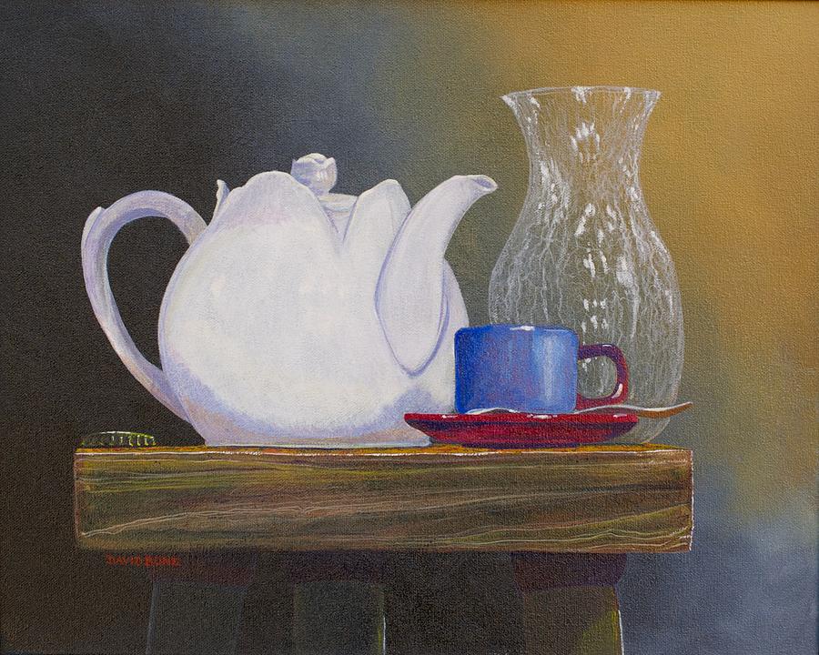 White Tea Pot Painting by David Bone Fine Art America