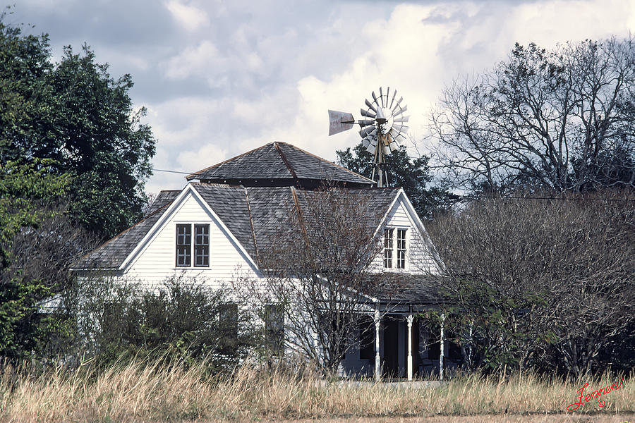 White Texas Farmhouse Photograph by Charles Fennen