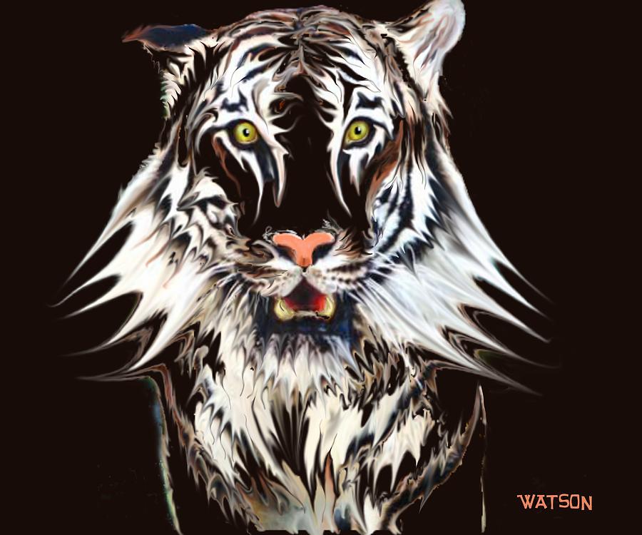 White Tiger 1 Digital Art by Marlene Watson