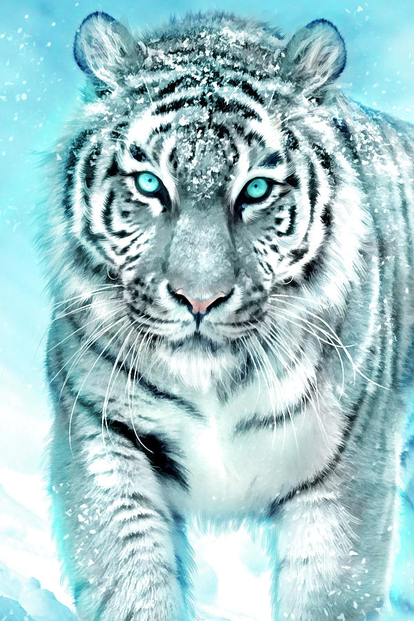 Nature Painting - White Tiger by MGL Meiklejohn Graphics Licensing