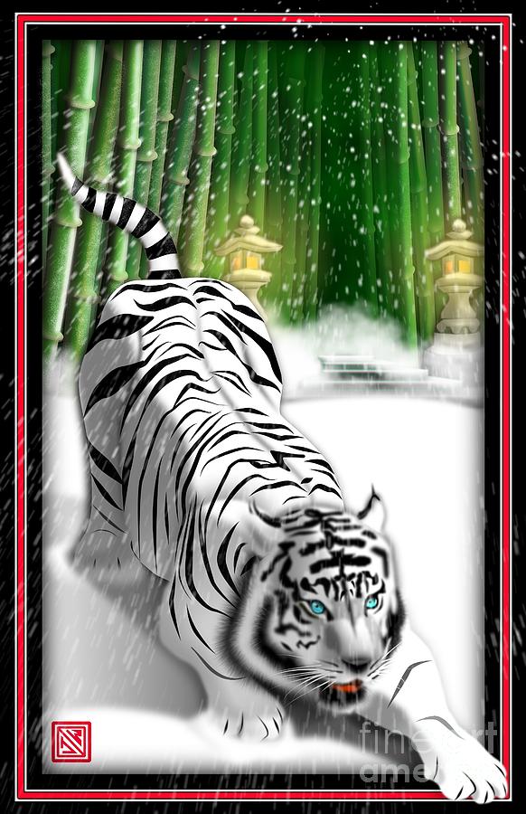 White Tiger Guardian Digital Art by John Wills