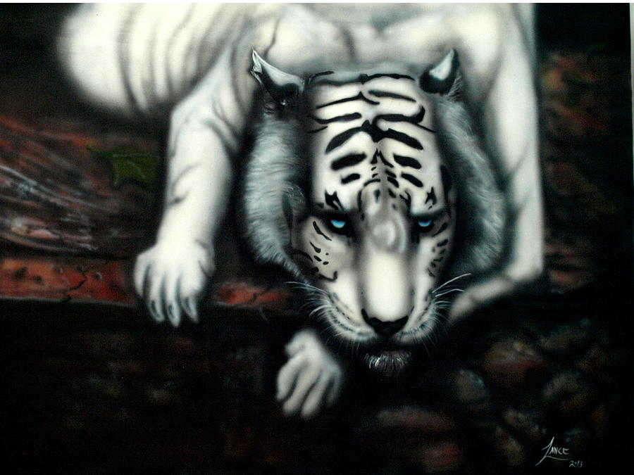 White Tiger Painting by Lance James