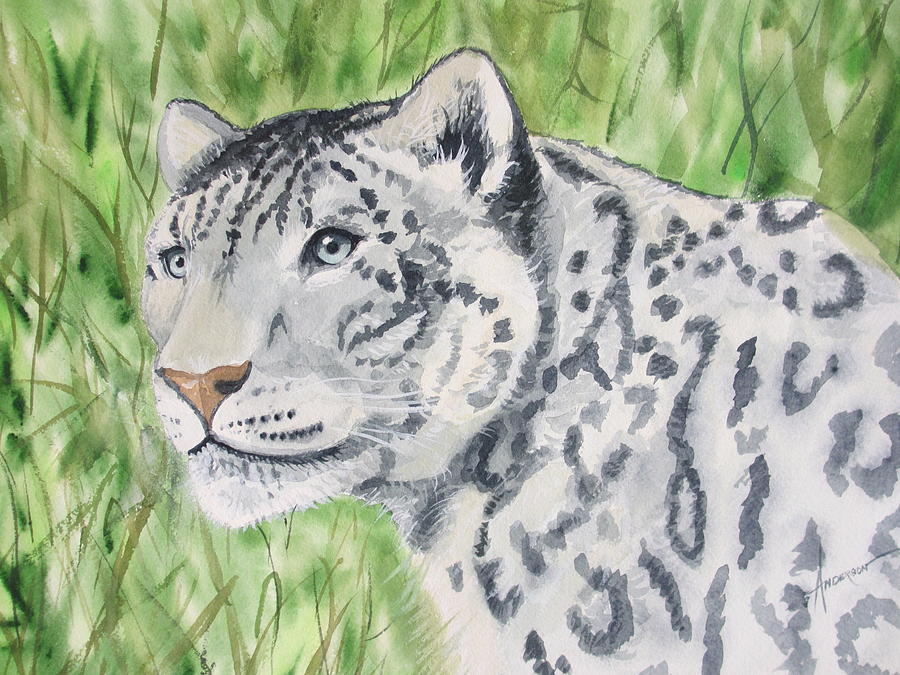 Tiger Painting - White Tiger Too by Sherri Anderson Tiger Painting - White Tiger Too by Sherri Anderson