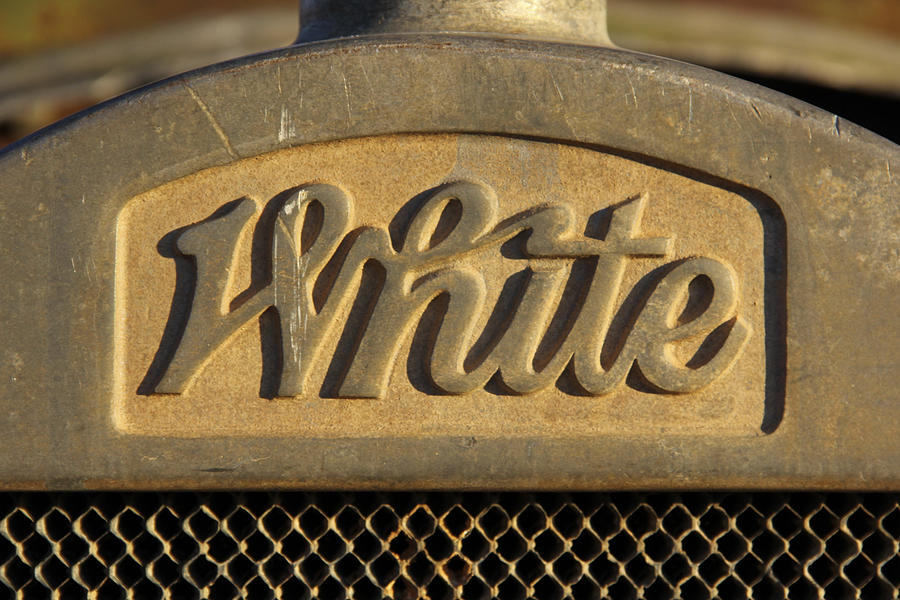 White Truck Photograph - White Truck Emblem  by Mike McGlothlen