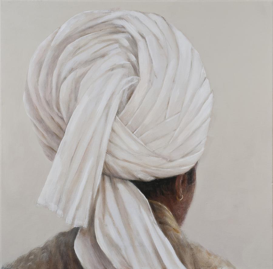 White Turban, 2014 Oil On Canvas Photograph by Lincoln Seligman
