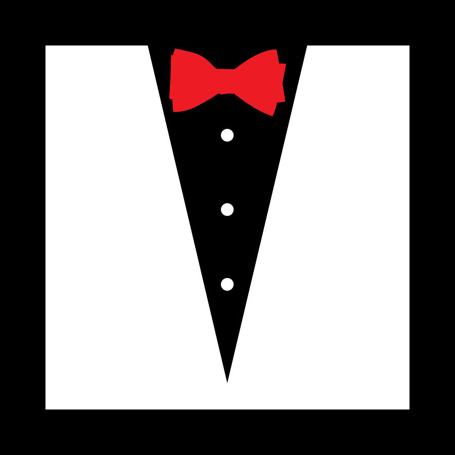 White Tuxedo With Red Bow Tie Drawing by RobinOlimb