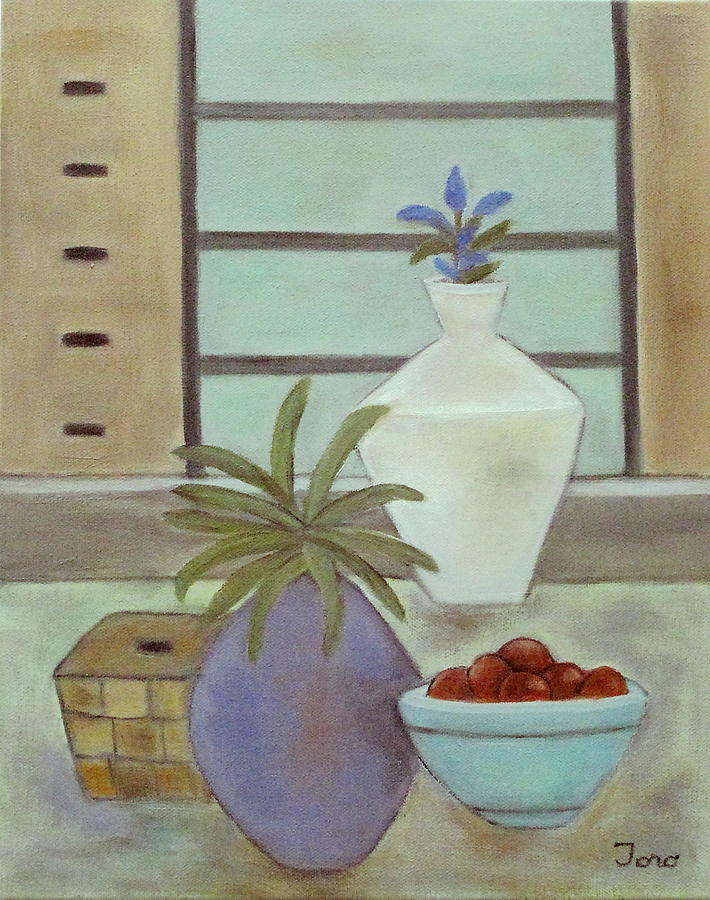 White Vase Painting by Trish Toro