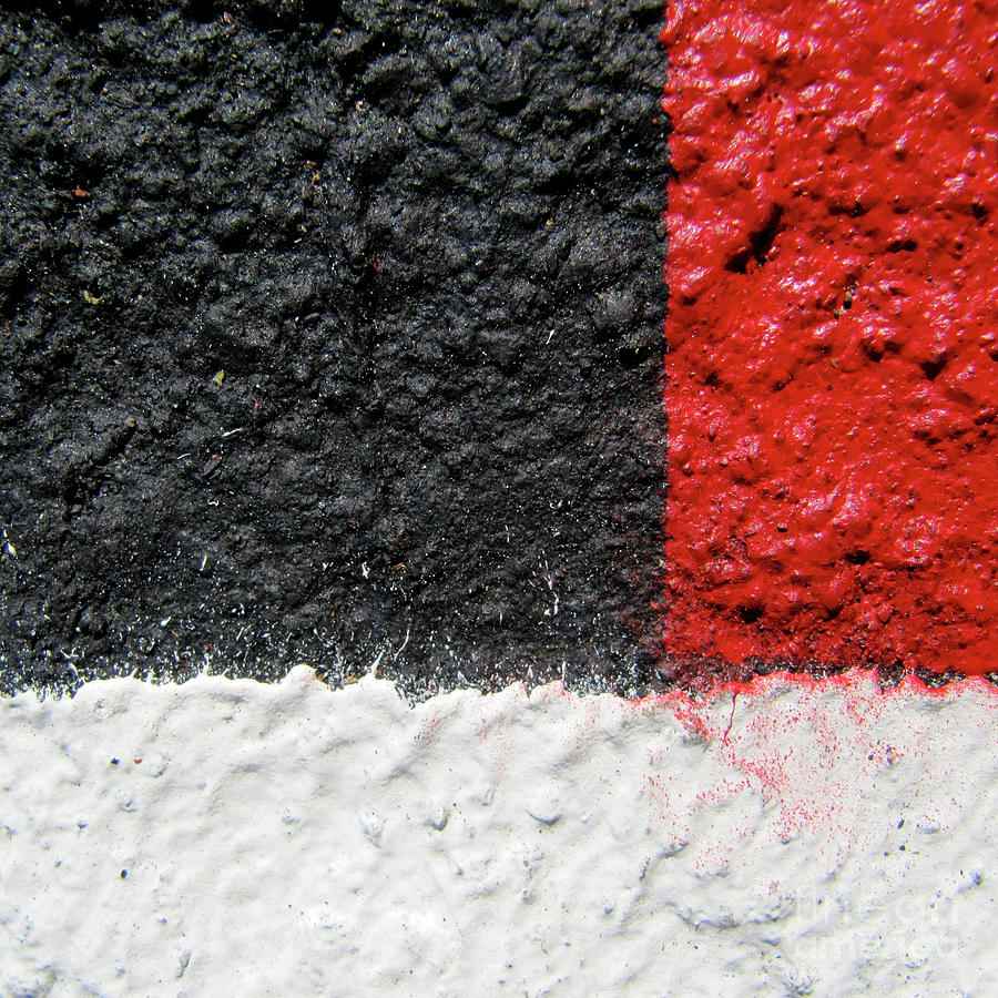 Abstract Photograph - White Versus Black Over Red by CML Brown