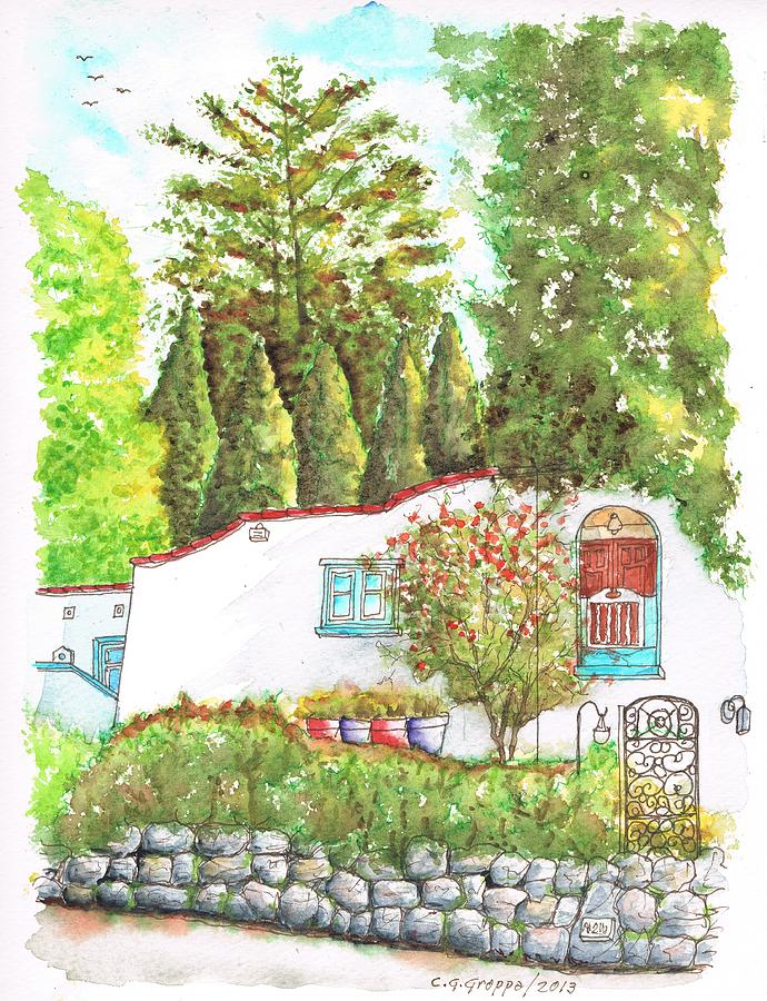 White wall in Mt Olympus - Hollywood Hills - Los Angeles - CA Painting by Carlos G Groppa