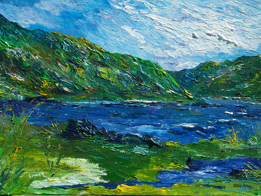 White water in Kenmare  Kerry Painting by Conor Murphy