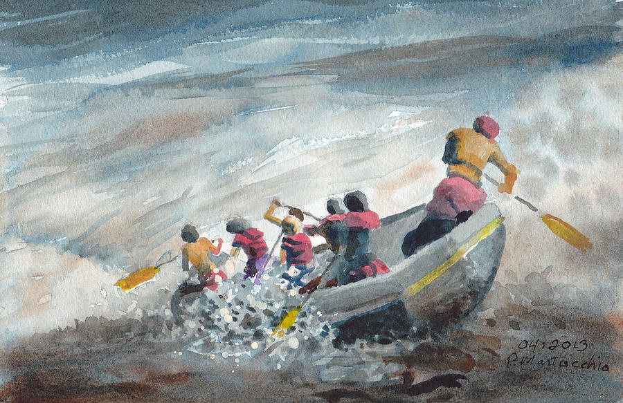 Nature Painting - White Water Rafting by Peter Martocchio
