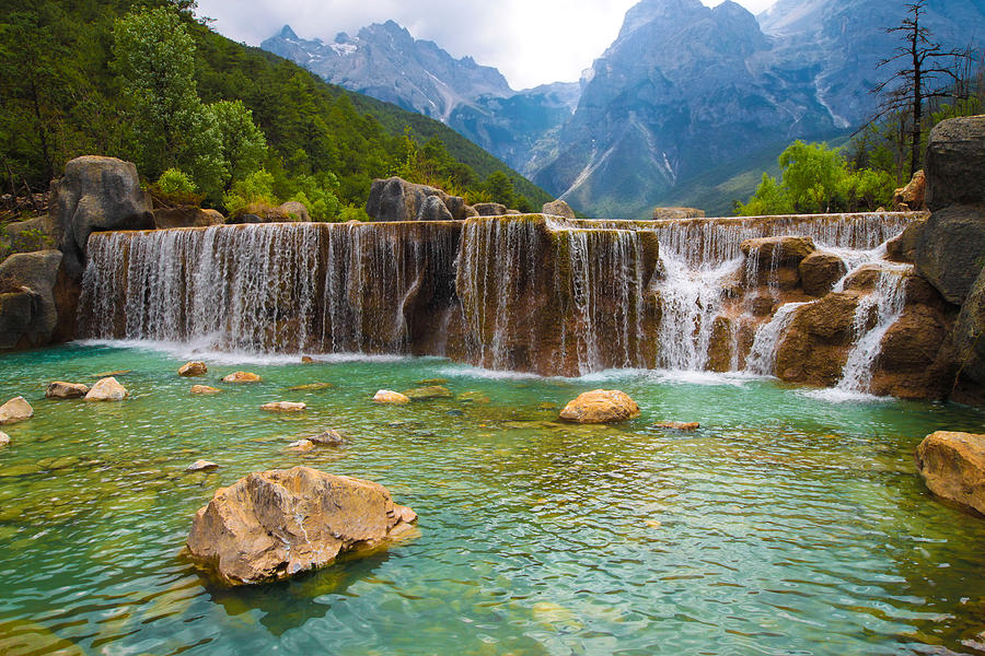 White Water River Waterfall At Lijiang Yunnan China Photograph by ...