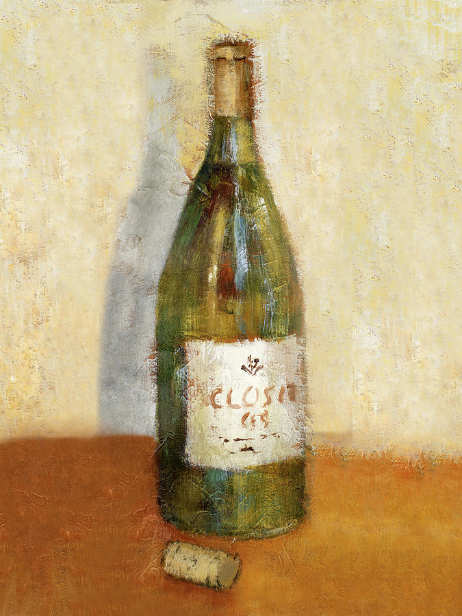Wine Painting - White Wine And Cork by Lanie Loreth