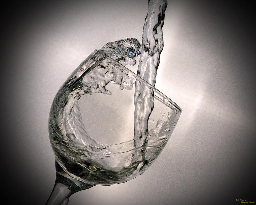 Drips Photograph - White Wine Left by Dale Simmons