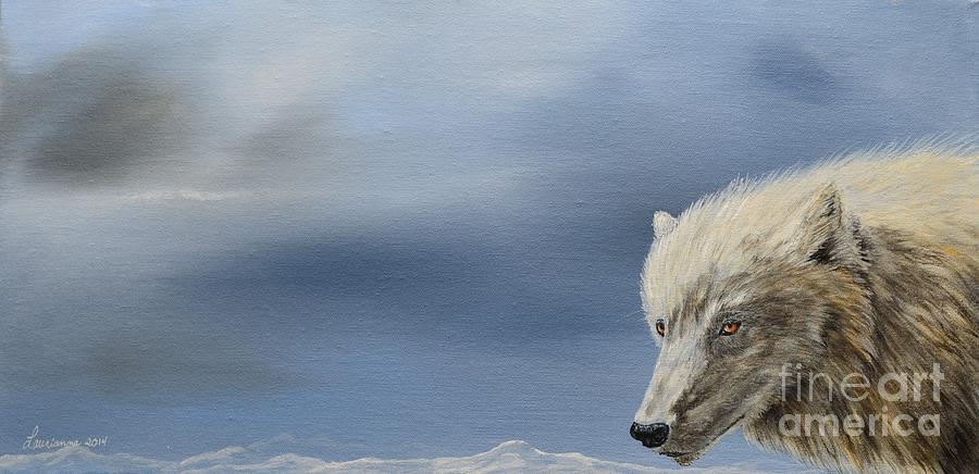 White Wolf2 Painting by Laurianna Taylor