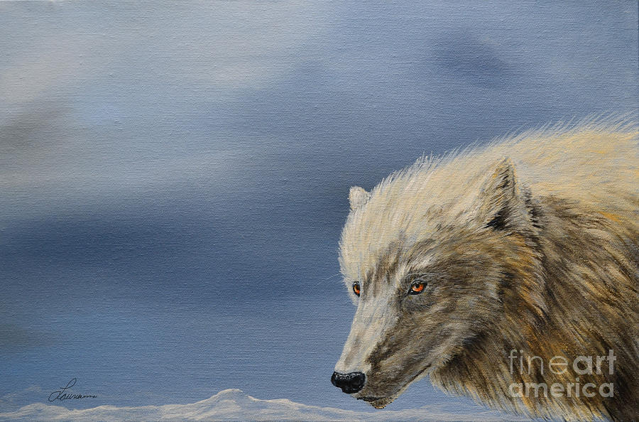 White Wolf3 Painting by Laurianna Taylor