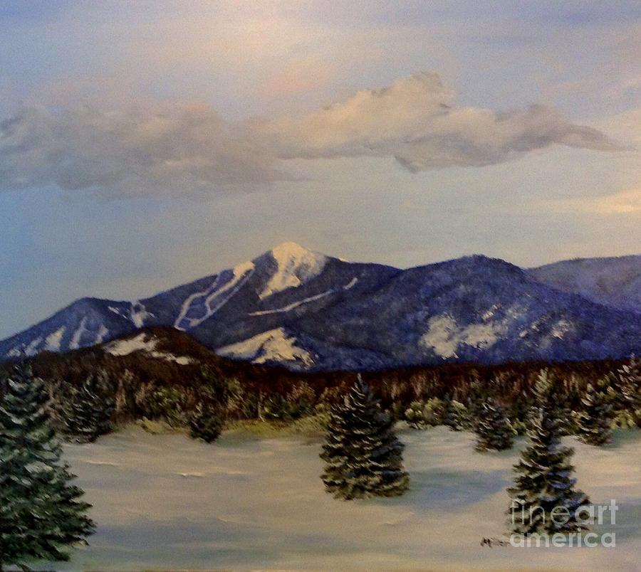 Whiteface in Blue Painting by Peggy Miller