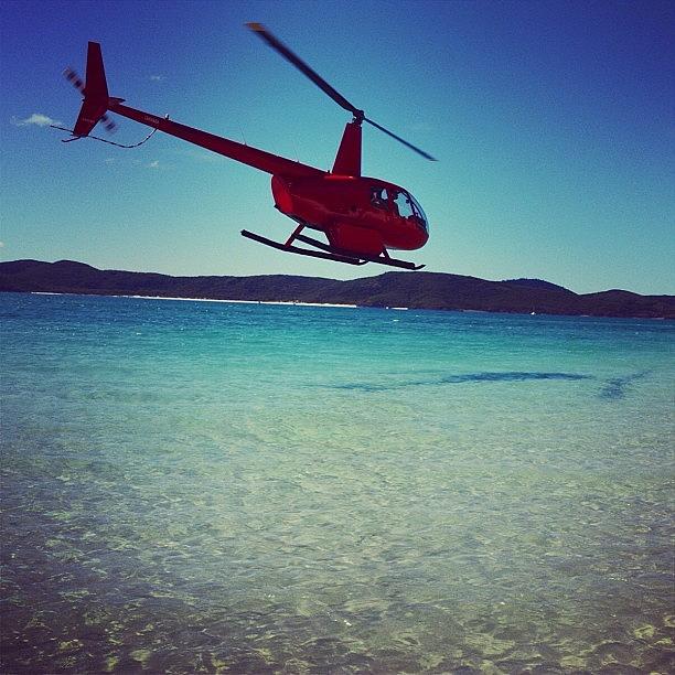 Whitehaven Beach Helicopter Fun Photograph by Pauly Vella