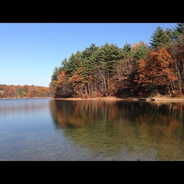Fall Photograph - Whites Pond #foliage #iphone #water by Corey Sheehan