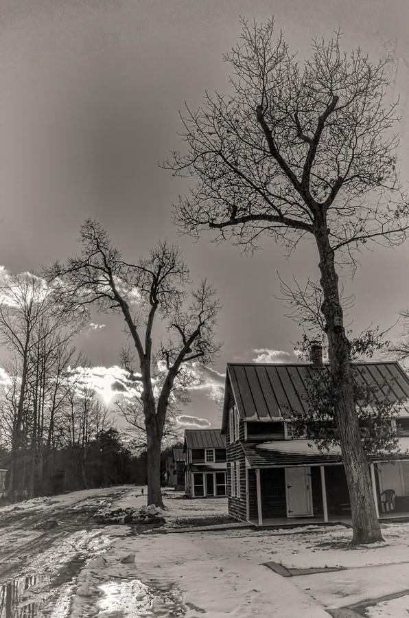 Blueberry Photograph - Whitesbog Workers Houses in Winter by Beth Venner
