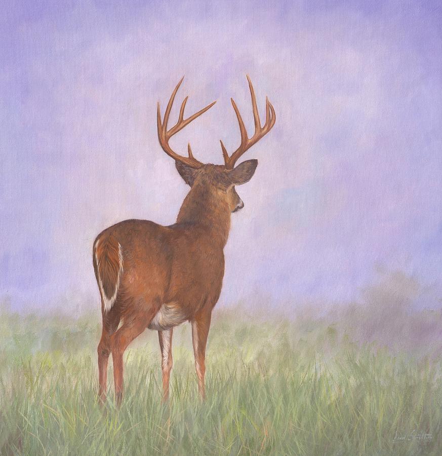 Deer Painting - Whitetail by David Stribbling