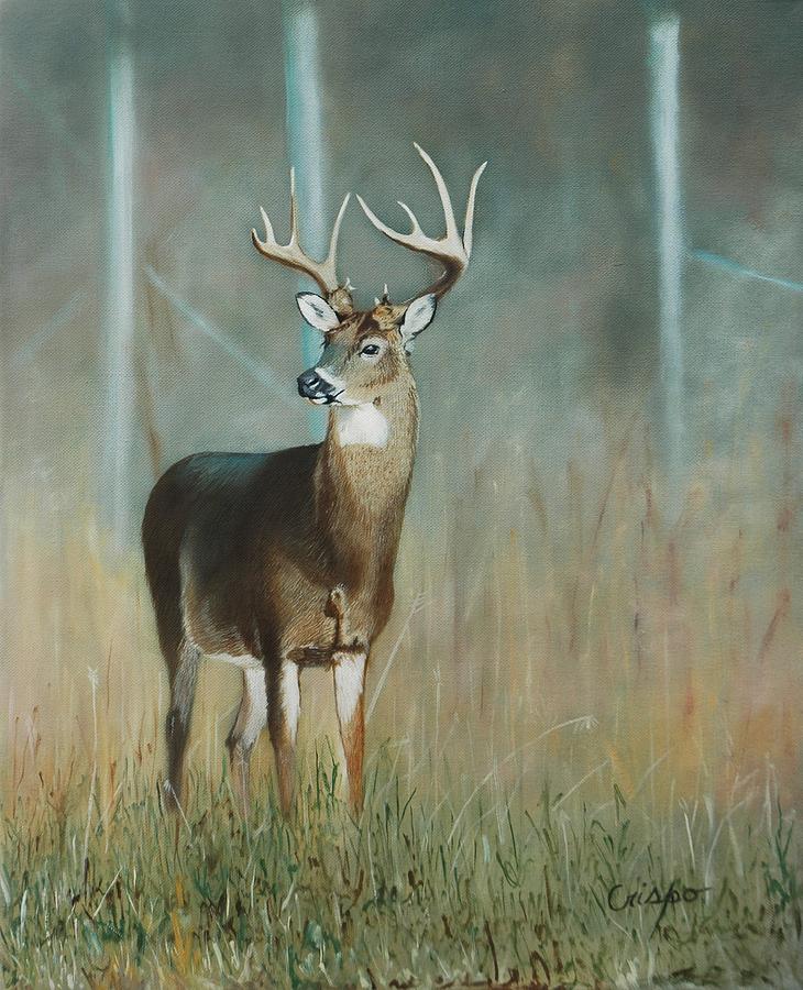 Whitetail Deer Painting by Jean Yves Crispo