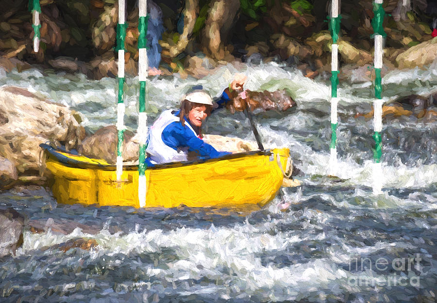 Whitewater canoe paddler Photograph by Les Palenik