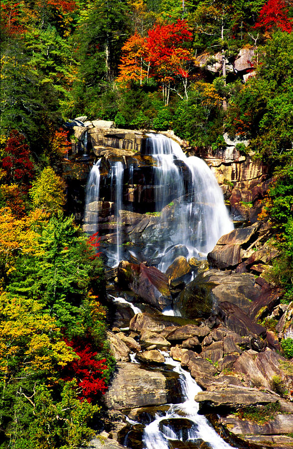 Whitewater Falls in Fall Photograph by Paul W Faust -  Impressions of Light