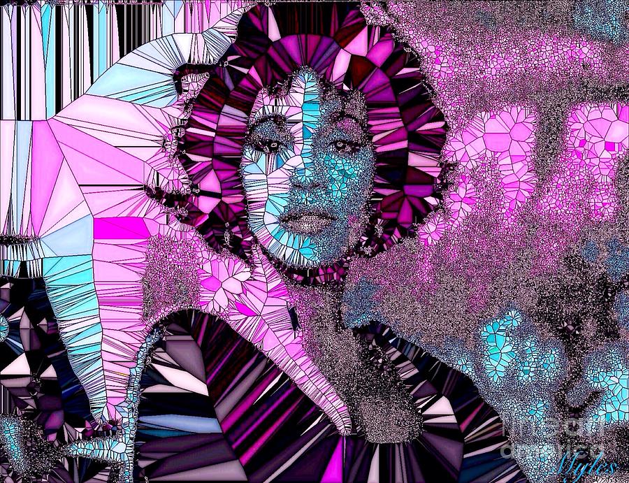 Whitney Houston I Love You Mosaic Painting by Saundra Myles
