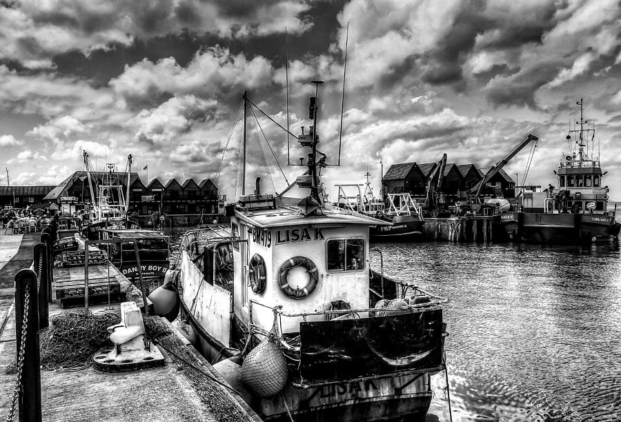 Boat Photograph - Whitstable harbour mono by Ian Hufton