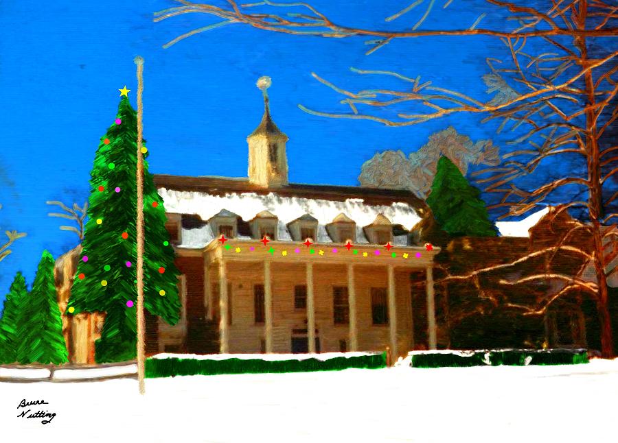 Whittle Hall at Christmas Painting by Bruce Nutting