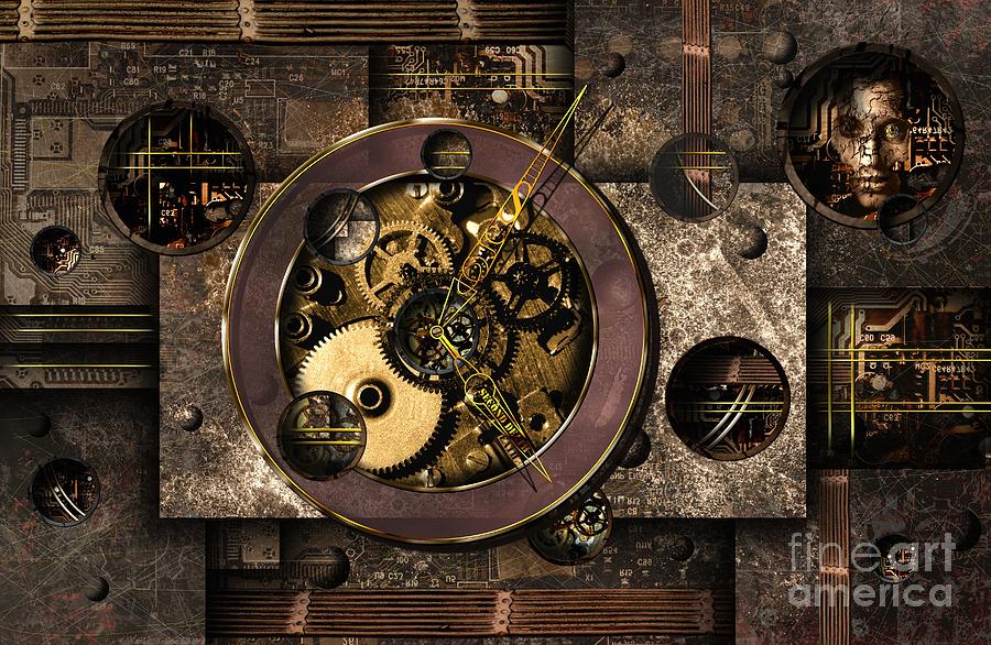 Clock Digital Art - Who Controls You? by Franziskus Pfleghart