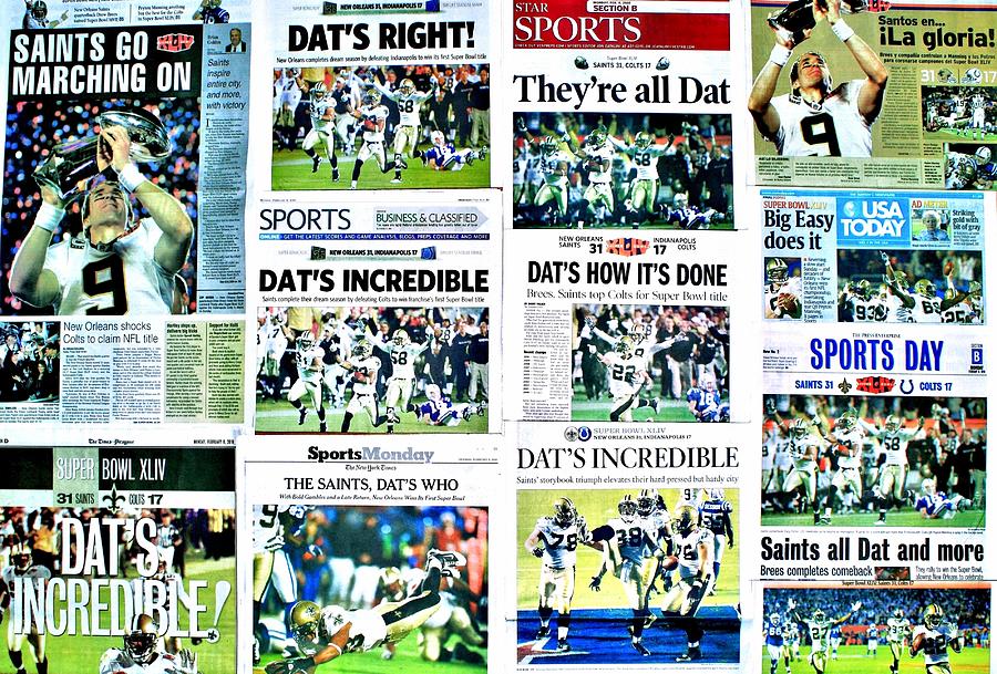 Drew Brees Photograph - Who Dat Headlines by Benjamin Yeager