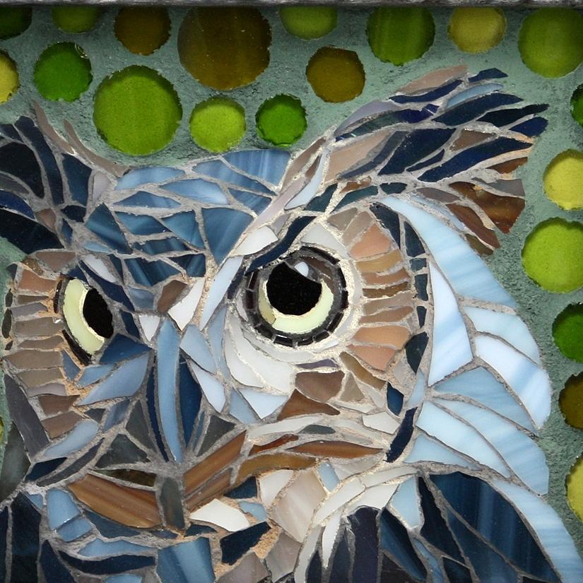 Owl Glass Art - Who Recycled by Linda Pieroth Smith