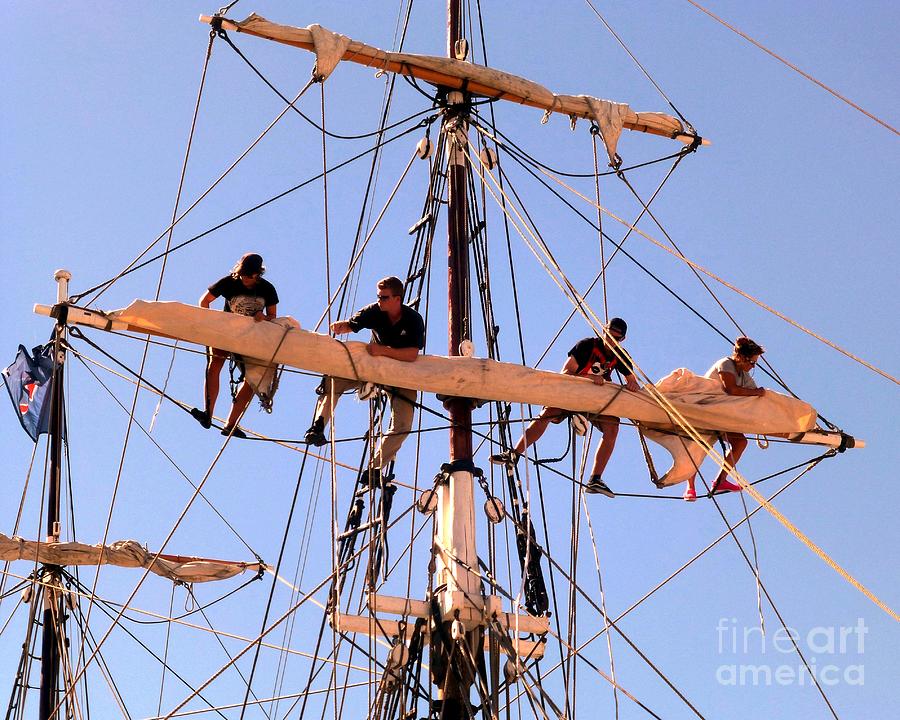 Boat Photograph - Who Was that Mast Man by Barbie Corbett-Newmin