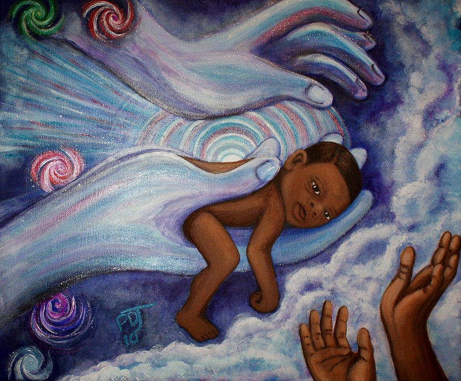 Newborn Painting - Who Will Tend This Flame by Pamorama Jones 