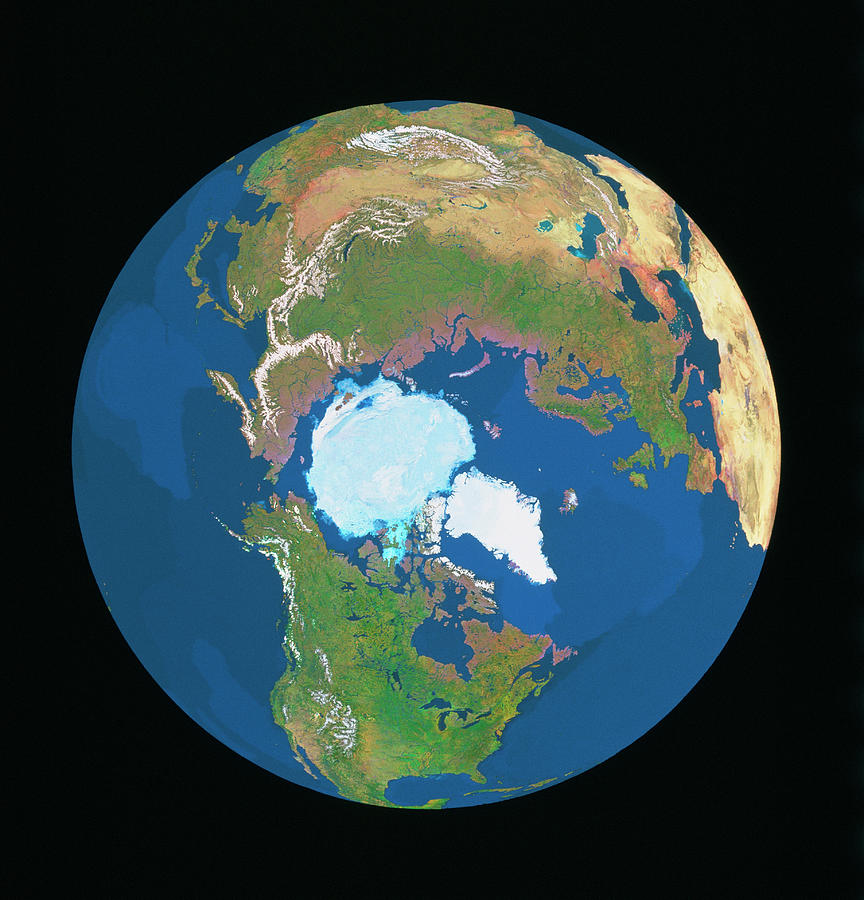 Whole Earth Centred On North Pole by Copyright Tom Van Sant/geosphere ...